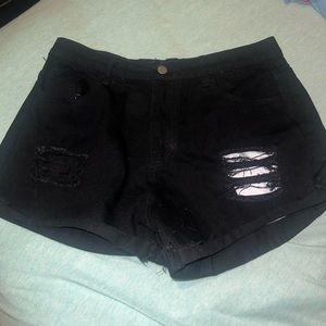 Black Jean Shorts